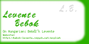 levente bebok business card